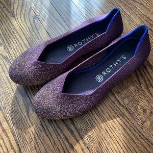 Rothy’s eggplant metallic round toe flats
